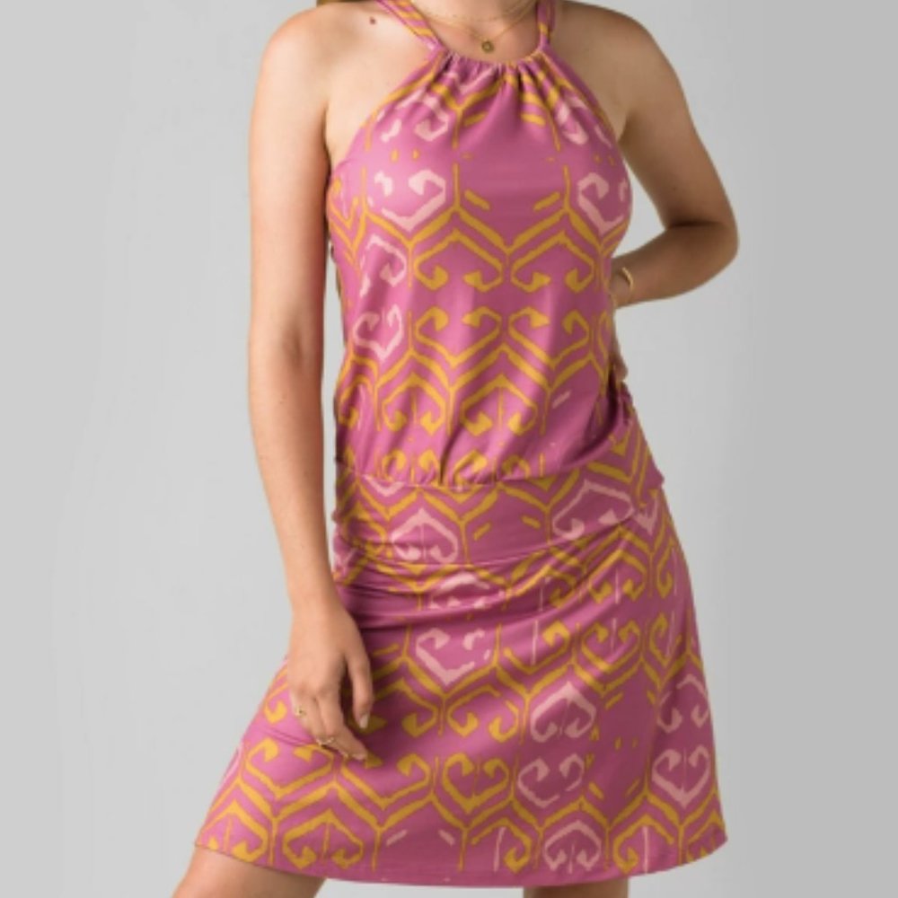 prAna Women's Pink & Yellow Avore Dress, S